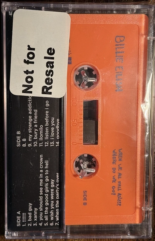 Billie Eilish WHEN WE ALL FALL ASLEEP, WHERE DO WE GO? Orange UO CASSETTE - Image 2 of 4