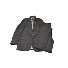 Jos. A. Bank Gordon Mens 39L 34X33 Wool Suit Grey 2 Pc Micro Check 2 Button USA