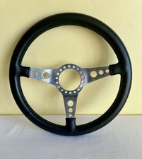 Moto-Lita Vintage Leather Steering Wheel Black