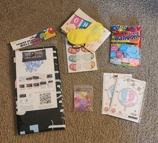 Gender Reveal Baby Shower Decorations Set, Foil Balloons, Banner, Pacifiers Game