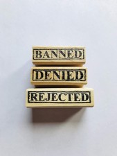 Banned, Denied, Rejected Rubber Stamp Set