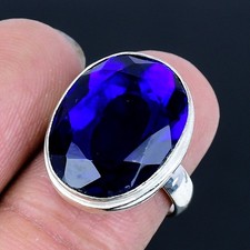 London Blue Topaz Handmade 925 Sterling Silver Jewelry Ring US Size 7