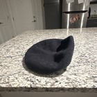 Black Military-Style Beret Hat with Embroidered Crest Insignia Patch — photo 3
