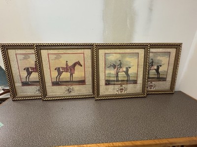Bombay Company Horse Cheval Noir & Roan Horse Cheval Rouan Prints Vtg