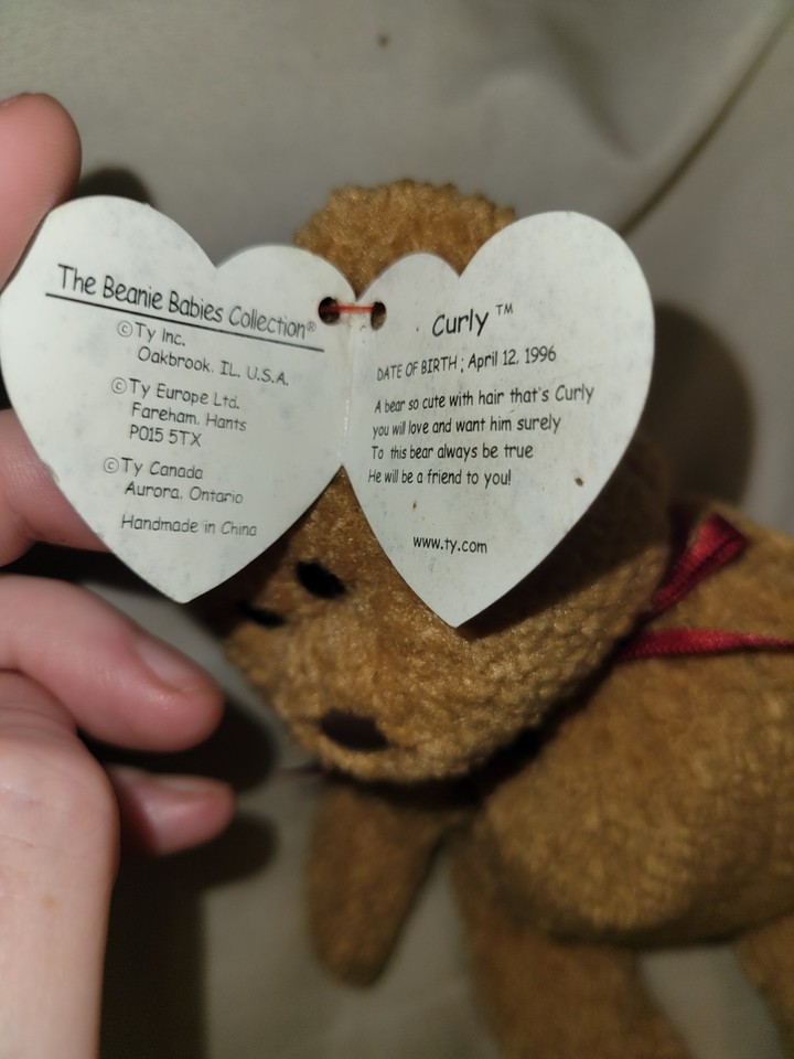 Ty Beanie Babies Curly The Bear Plush Toy 4052 787799018316