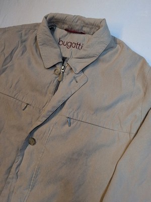Vintage Bugatti Size 40R Beige Car Coat Jacket Softshell Fabric Outer Shell