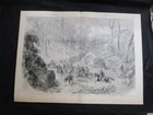 1898 Civil War Print - Cavalry Charge of Ohio Soldiers at Devil's Elbow, 1861