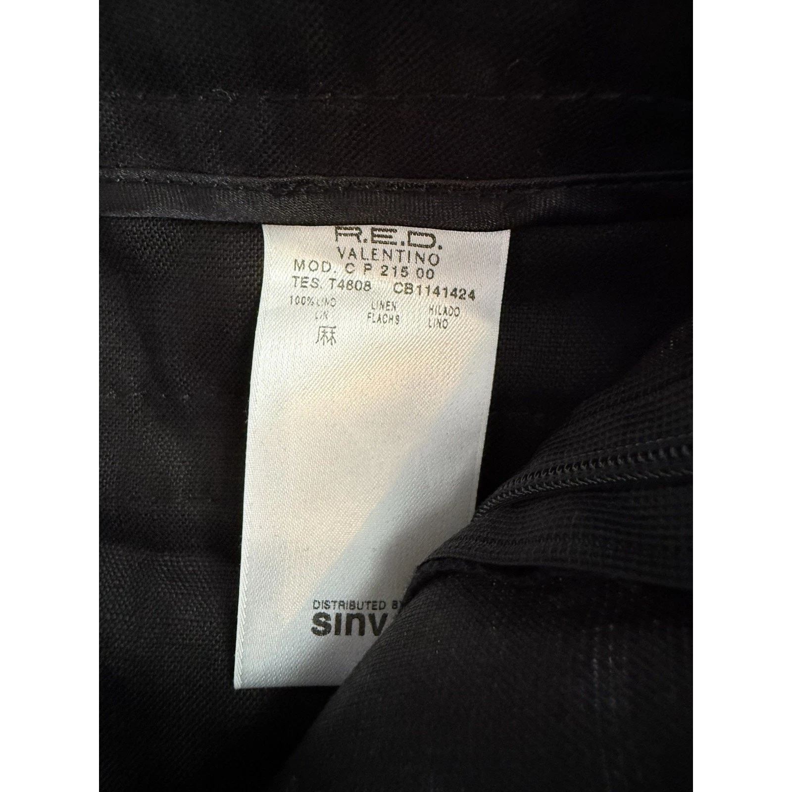 Pantalone ROSSO Valentino Made in Italy Nero Lino Crop Taglia 44 8 US