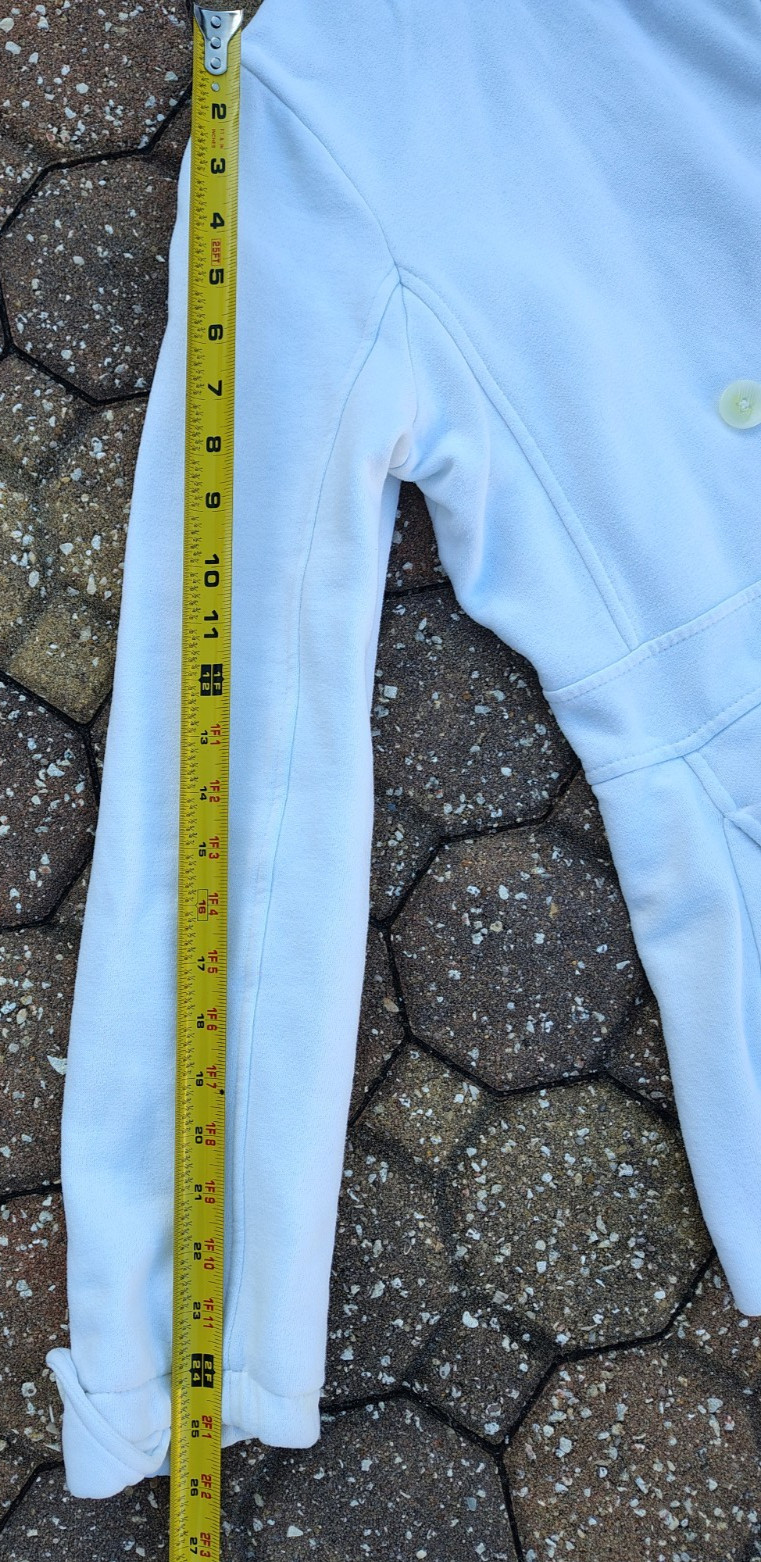 Vintage Roxy White Button Up Double-Breasted Pea … - image 7