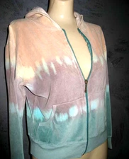 Claire Pettibone Velvet Luxe Zip Jacket Hoodie L Lalique Ombre Fade NWT $159