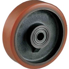 Ruota in ghisa rivestita in poliuretano ø100x30mm cuscinetti a sfere per carichi