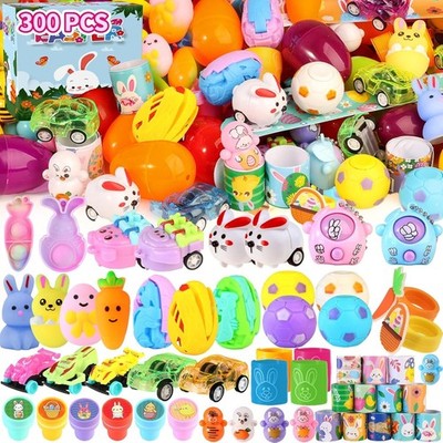 300 Prefilled Easter Eggs w/ Toys for Kids - Basket Stuffers Party Favors Prizes