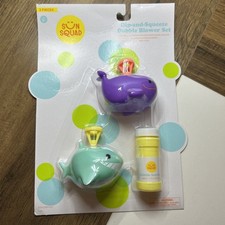 Sun Squad Bubble Blower Set with Purple and Blue Toys NWT Sharks Dip N Squeeze