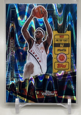 2025 Topps Chrome McDonald's AJ Dybantsa One Trip Ticket Blue Ray