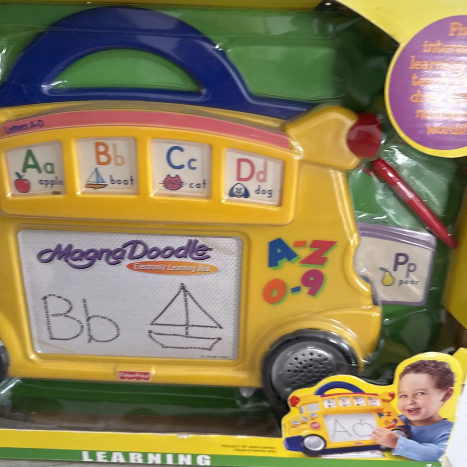 Fisher Price Learning MagnaDoodle Electronic School Bus Drawing Kids Toy NIB - Image 3 of 4