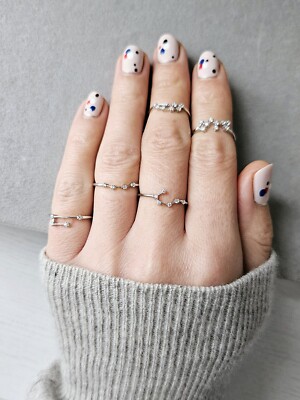 Echt massiv 925 Sterling Silber Sternbild CZ Sternzeichen Sternzeichen Ring funkelnd