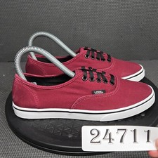 Vans Authentic Shoes Womens Sz 6.5 Burgundy White Canvas Casual Wear Sneakers