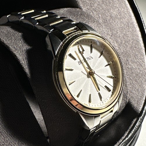 Bulova Sutton Women's Quartz White Dial Band 28mm Watch 98L277 - Picture 8 of 24