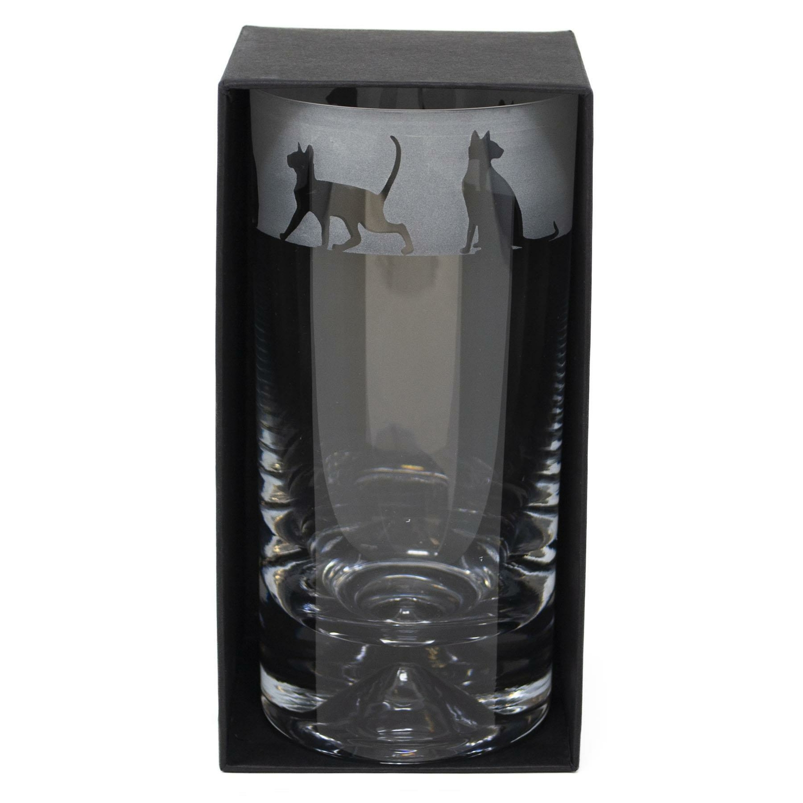 Animo Glass Siamese Cat Highball Glass Hand Decorated Engraved Tumbler Gift Idea