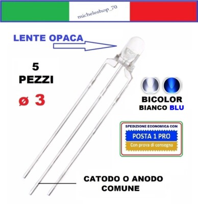 LED Anodo OSRWPA3132A Ed Diodi Tht 3mm 30° Rosso / Ss 3mm Bicolore 1120 - Foto 6