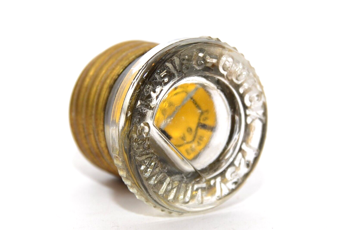 Vintage Glass Screw Plug Fuse by Shawmut 125 V / 6 A, C-Quick