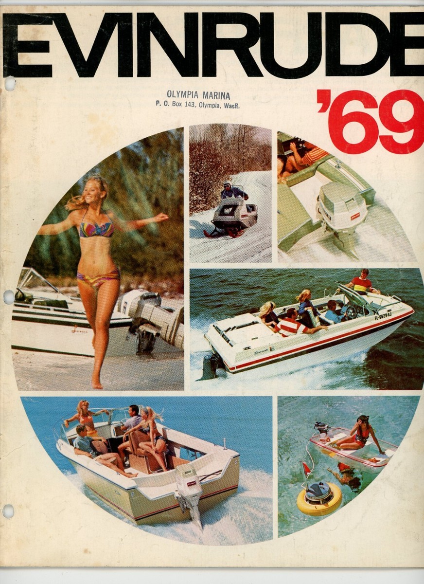1969 Evinrude Outboard Motor Brochure Blonde Bikini | eBay