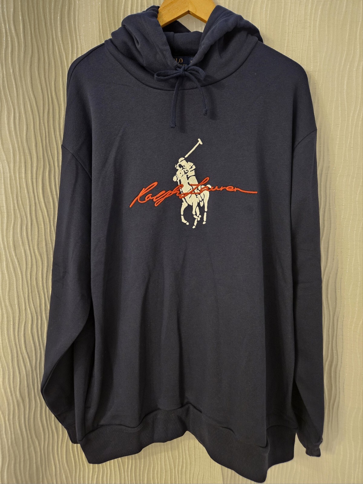 Polo Ralph Lauren uomo XLT SEWEN Big Pony logo felpa con cappuccio blu navy $168