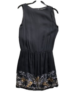 zara black gold sequin dress