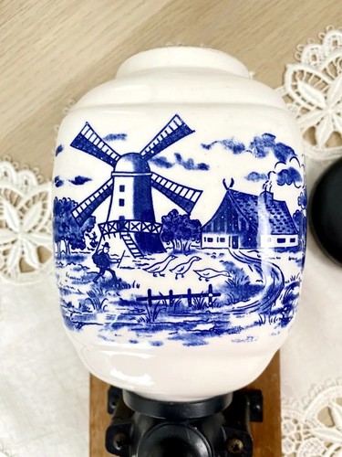 Old Vintage Manual Dutch Coffee Grinder Delft Porcelain With A Mill Netherlands - Picture 8 of 10