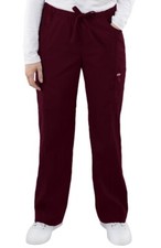 2XT Scrubs Ascent by AllHeart Unisex ELASTIC Cargo Scrub Pant BURGUNDY/WINE