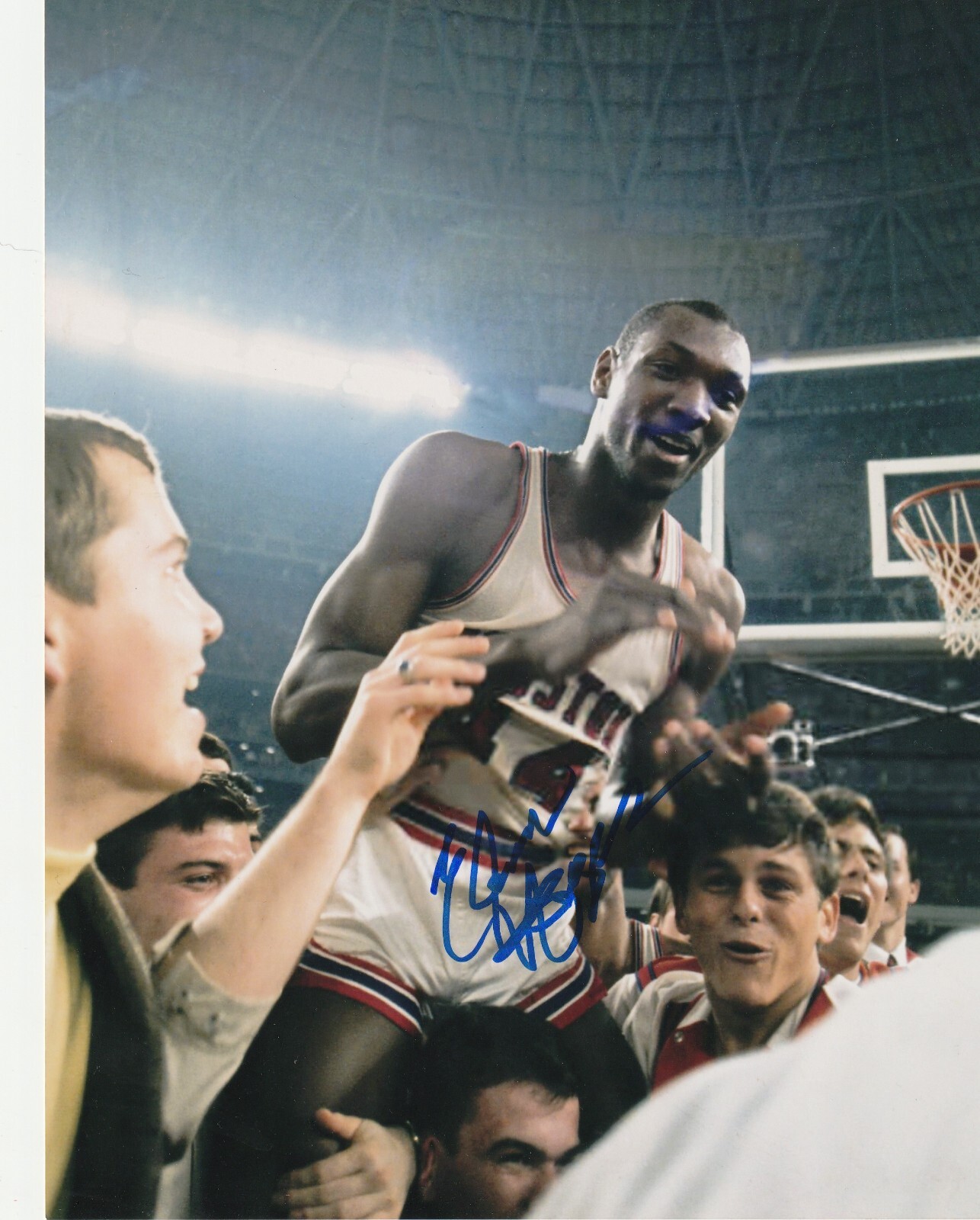 ELVIN HAYES HOUSTON COUGARS ACTION SIGNED 8x10 