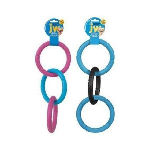 Invincible Chain Dog Toys Large Durable Rubber 3 Ring 17" Long XL Tough Dogs Toy