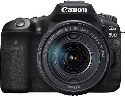 Canon DSLR Camera EOS 90D 32.5MP EF-S18-135 IS USM Lens Kit EOS90D18135ISUSMLK
