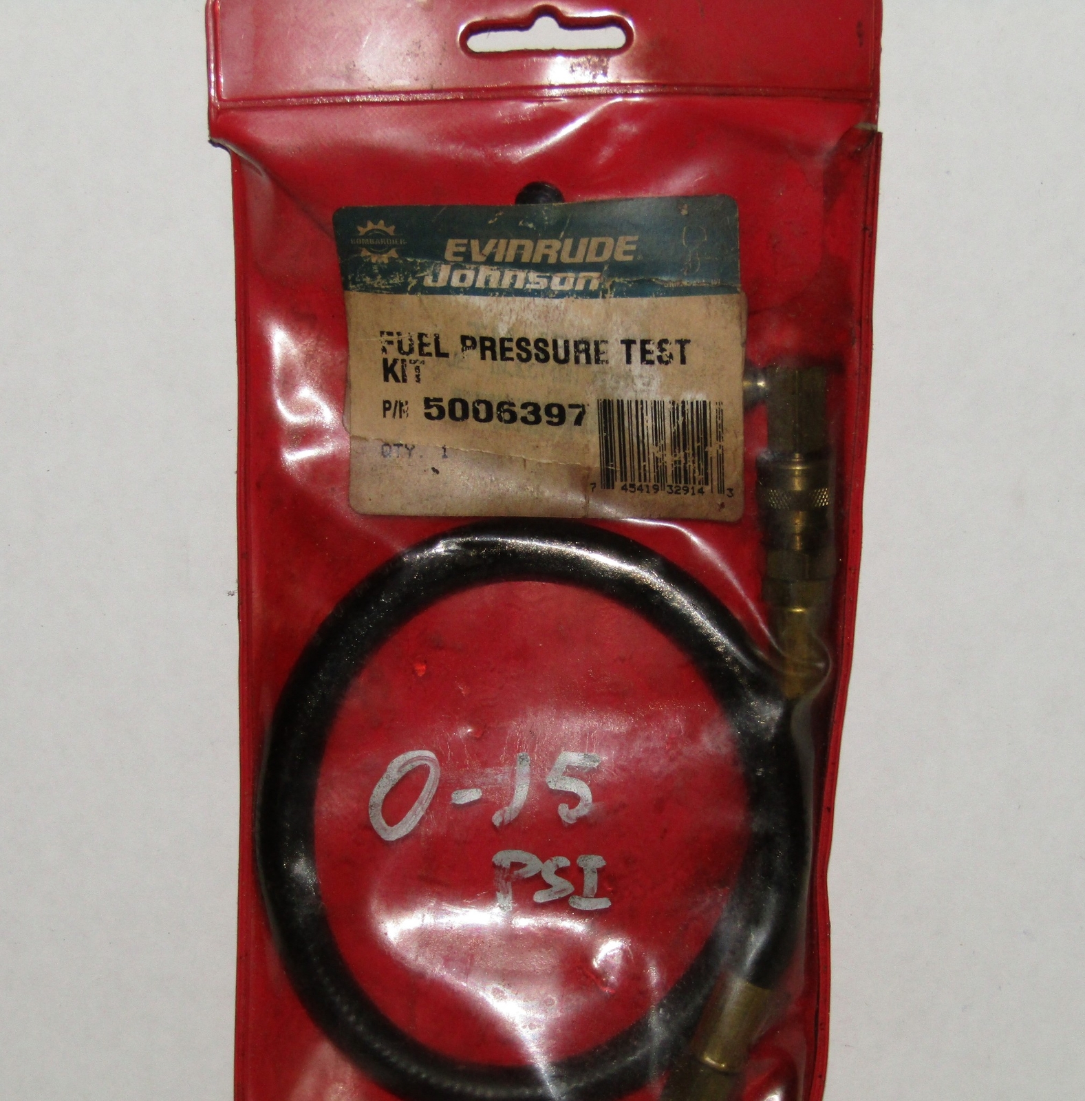 EVINRUDE JOHNSON GENUINE PARTS BOAT FUEL PRESSURE TEST KIT PART NO