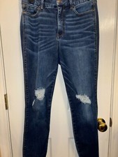 Rewash Distressed Real Curve High Rise Stretch Skinny Jeans Blue Size 9/29 NWOT