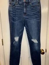 Rewash Distressed Real Curve High Rise Stretch Skinny Jeans Blue Size 9/29 NWOT
