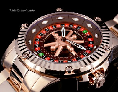 invicta casino roulette automatic specialty bracelet 52mm rose