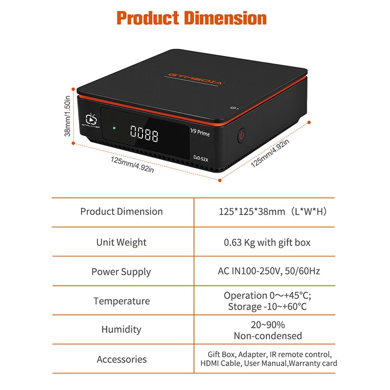 GTMedia DVB-S/S2/S2X Satellite TV Receiver Box Digital HDMI Player PVR Recorder - Image 2 of 4
