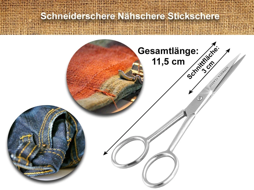 Nähschere Stickschere Stoffschere Fadenschere Schneiderschere 11,5 cm - Bild 2 von 4