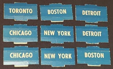 1950/60's - TABLETOP HOCKEY GAME - ACCESSORIES - TEAM TAG (9) - ORIGINAL