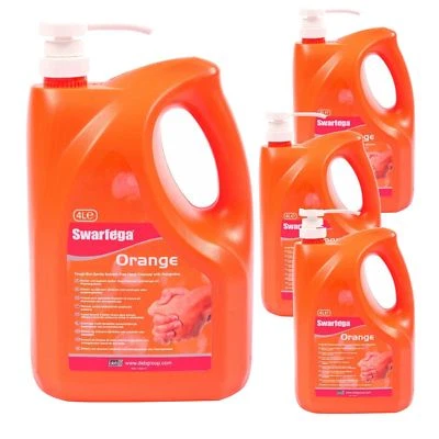 4X New Deb 4L Swarfega Orange Pump Workshop Garage Hand Cleaner Sor4Lmp