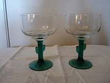 Margaretta glasses with cactus stem set of 2 NICE