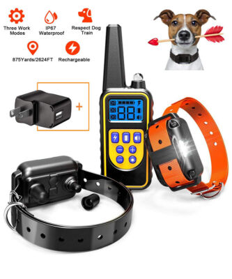 2630 FT Dog Training Collar Rechargeable Remote Shock PET Waterproof Trainer ！