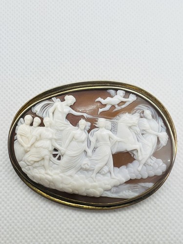 Heavy Aurora Victorian Antique, Shell Cameo, 1800’s, Brooch, 28 Grams 2.4”x1.9”