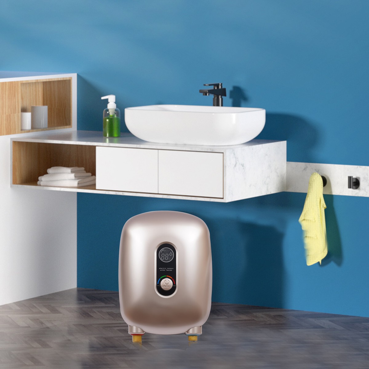 Electric Tankless Water Heater Bathroom Kitchen Shower Instant Water  Heating | eBay