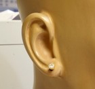 New 14k yellow gold .64ct SI2 H Double U prong round diamond stud earrings  — photo 6