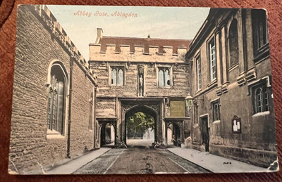 Antike AK Abingdon Oxon altes Foto verschickt um 1907 Bahnhofsstempel Wales
