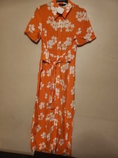 M&S Ladies 100%Viscose  Shirt Belted Long Dress,size Uk10