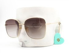 Gucci Sunglasses Shiny Gold Blue Pendants w/case Alternative Fit GG 1030SK 003