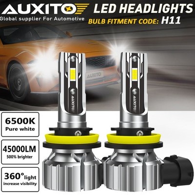 CANBUS H11 LED Headlight Super Bright Bulbs Kit White 10000LM High/Low Beam HB3
